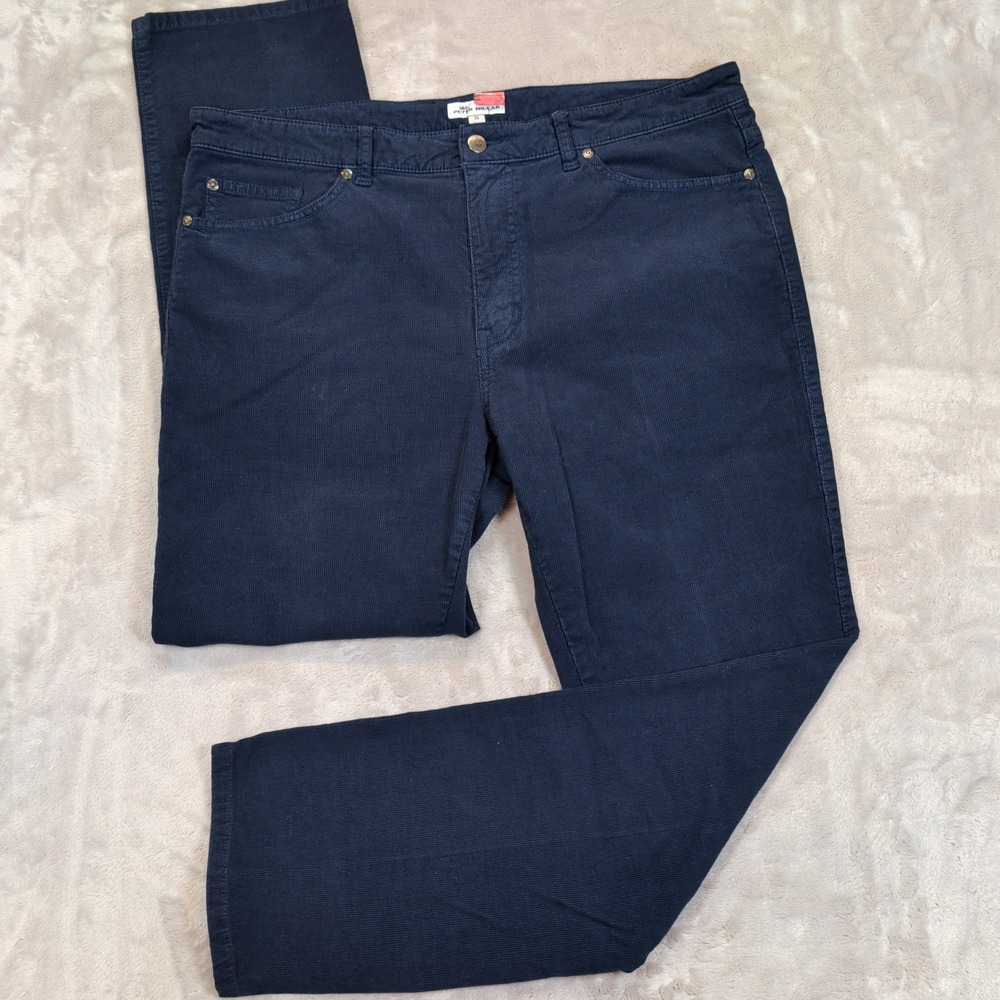 Peter Millar Corduroy Pants Men 36 (37x30) Blue Straight Leg Casual Preppy Golf